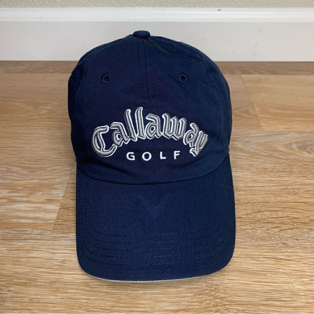 Callaway Golf Mens Navy Blue Embroidered Adjustable Strapback Hat